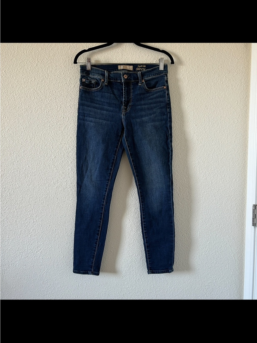 7 For All Mankind Bair The Ankle Skinny Jeans Women’s 28 Blue